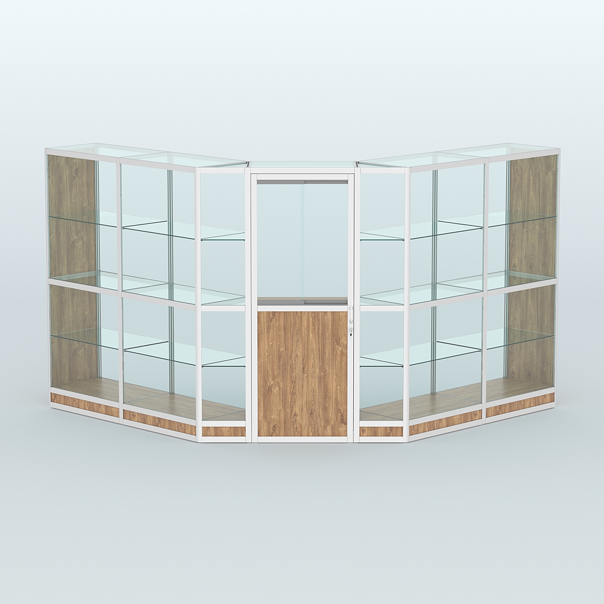 Павильон из профиля угловой №7г (9 кв.м) Дуб Канзас коричневый