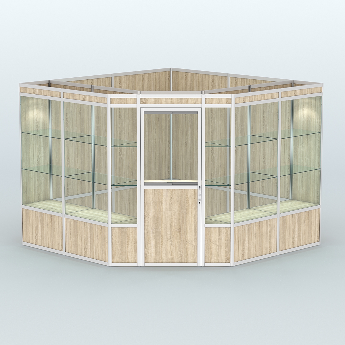 Павильон из профиля угловой №8а (9 кв.м) Дуб Сонома