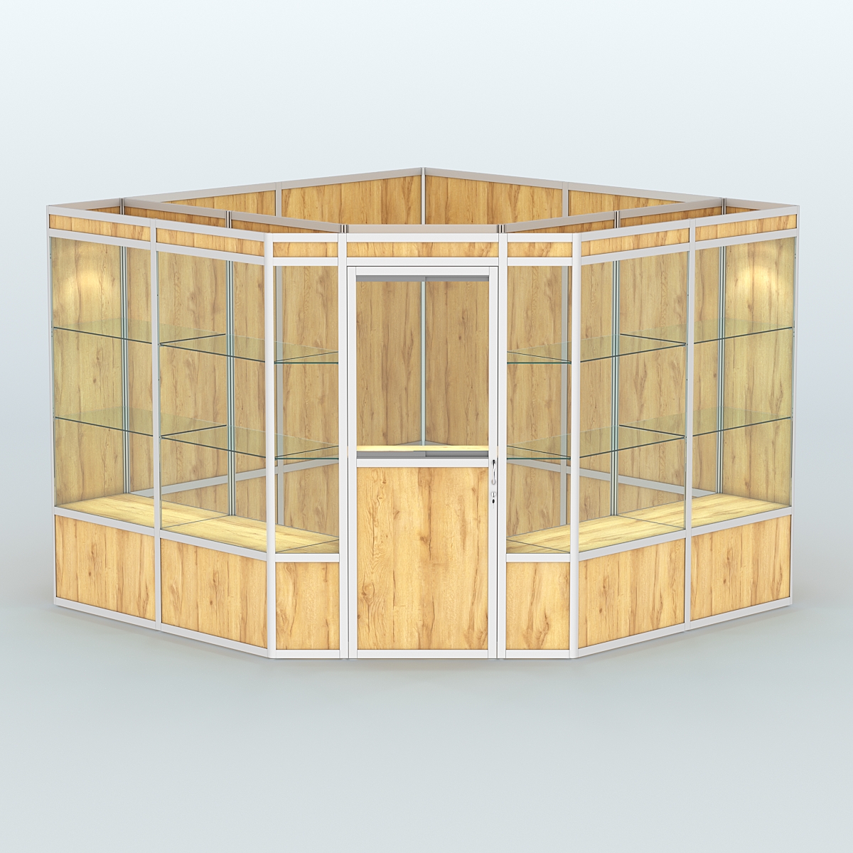 Павильон из профиля угловой №8а (9 кв.м) Дуб Золотистый