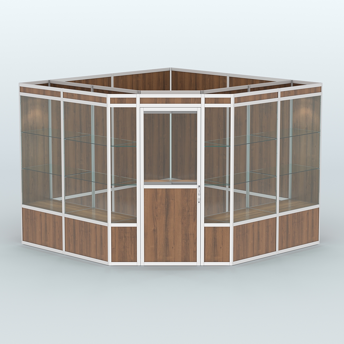 Павильон из профиля угловой №8а (9 кв.м) Орех