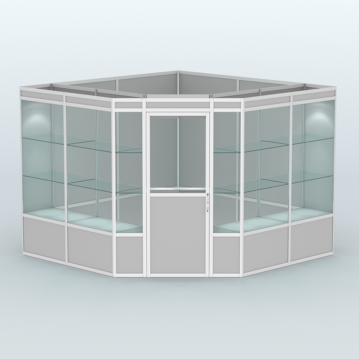 Павильон из профиля угловой №8а (9 кв.м) Серый