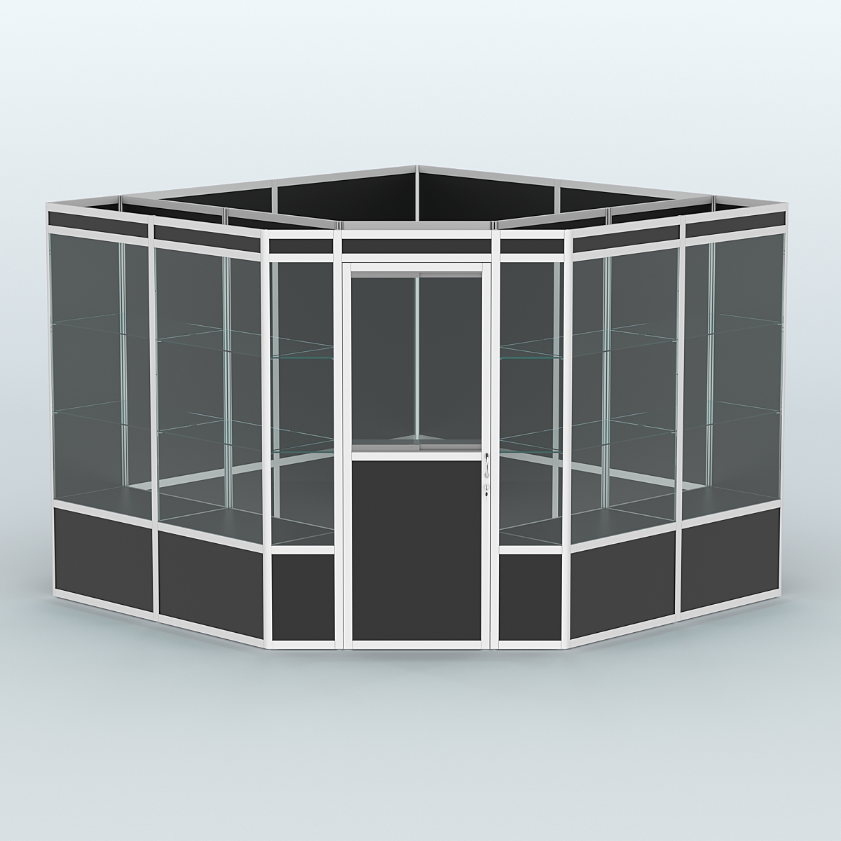 Павильон из профиля угловой №8а (9 кв.м) Черный