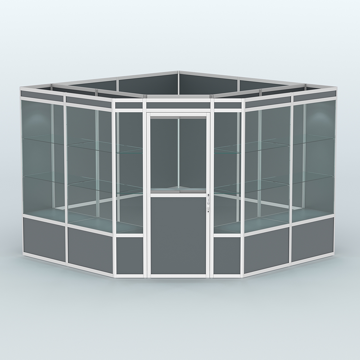 Павильон из профиля угловой №8а (9 кв.м) Темно-Серый