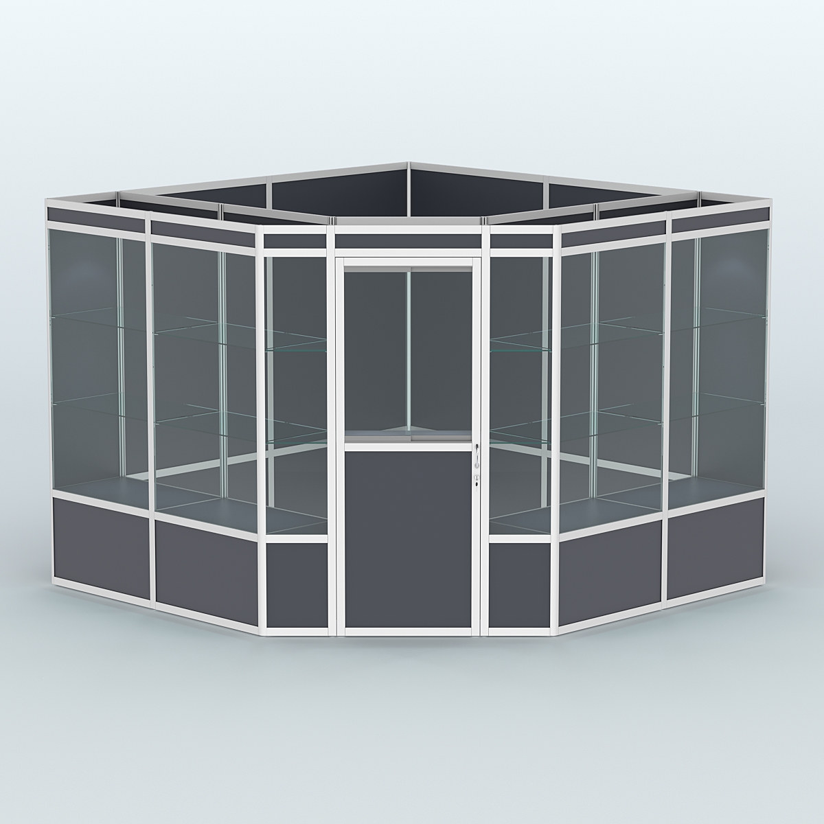 Павильон из профиля угловой №8а (9 кв.м) Антрацит