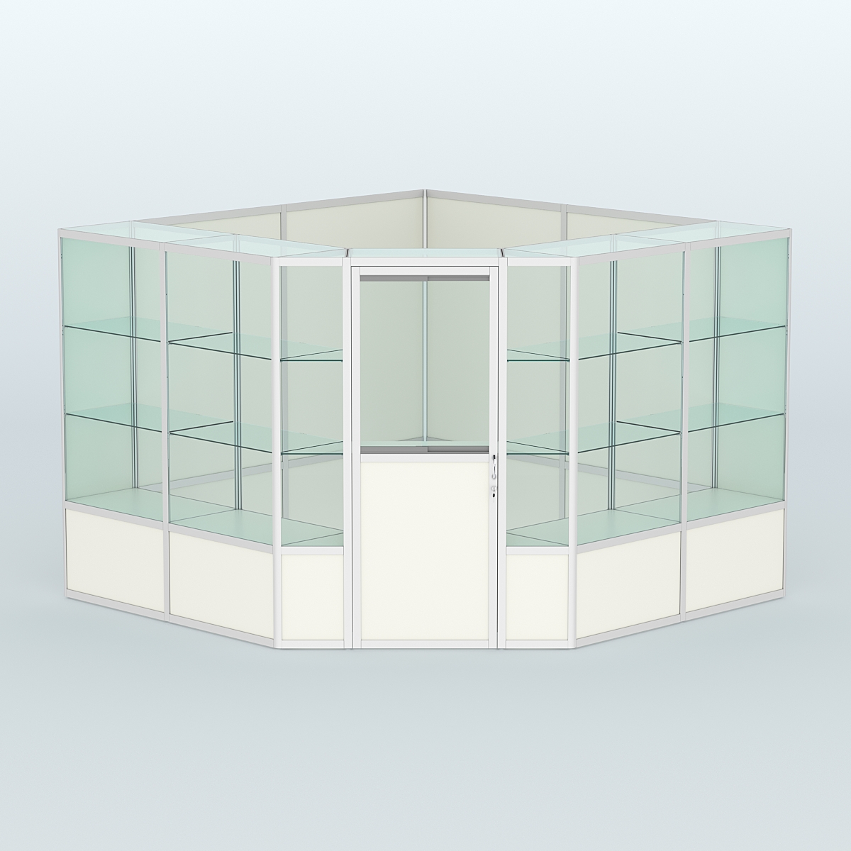 Павильон из профиля угловой №8б (9 кв.м) Белый