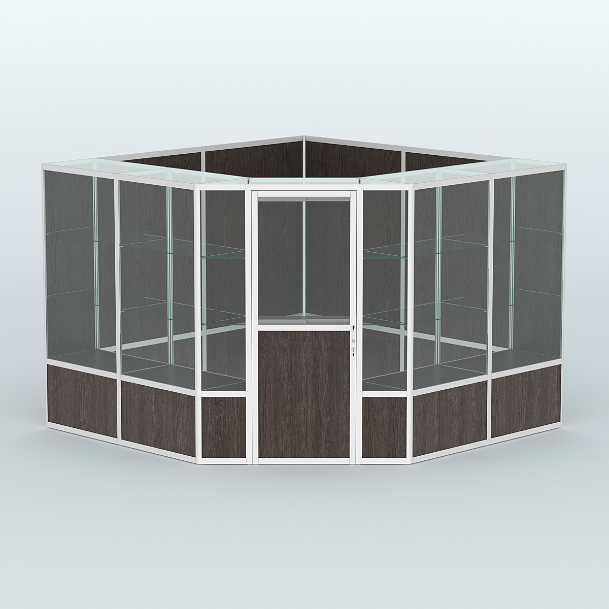 Павильон из профиля угловой №8б (9 кв.м) Дуб Венге