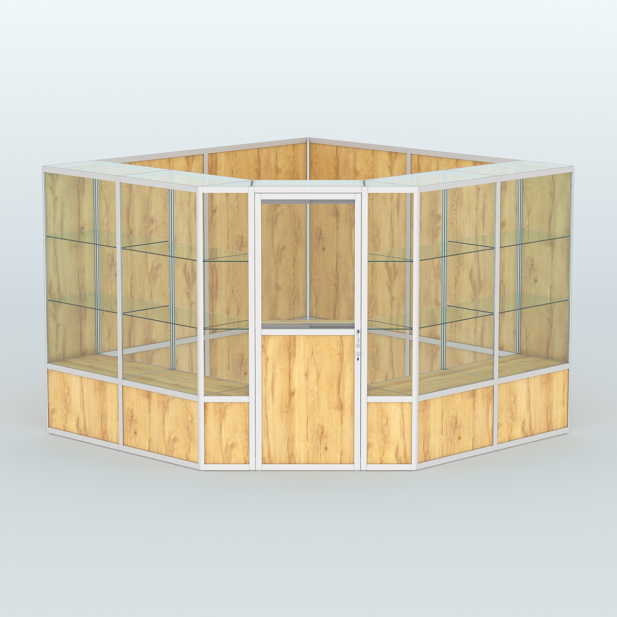 Павильон из профиля угловой №8б (9 кв.м) Дуб Золотистый