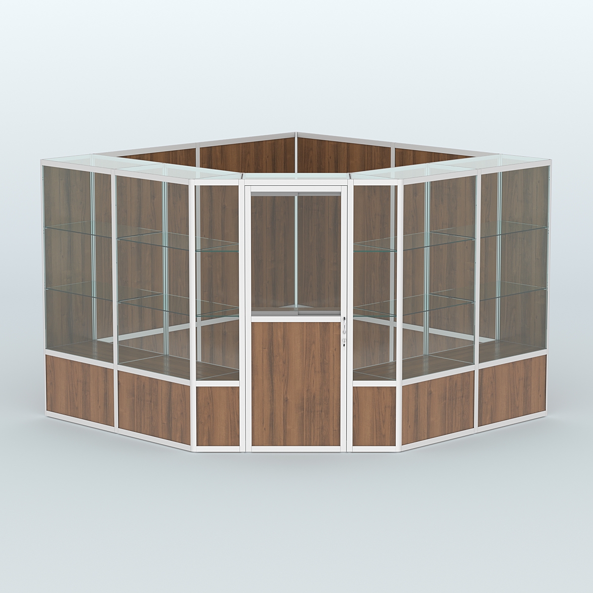 Павильон из профиля угловой №8б (9 кв.м) Орех