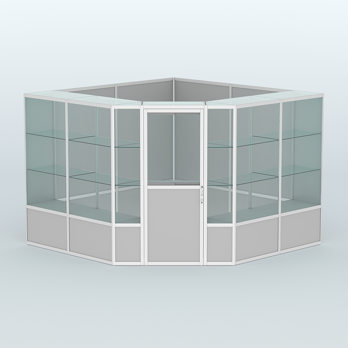 Павильон из профиля угловой №8б (9 кв.м) Серый