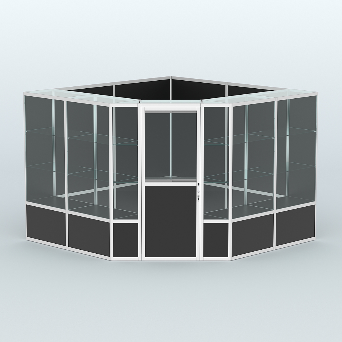 Павильон из профиля угловой №8б (9 кв.м) Черный