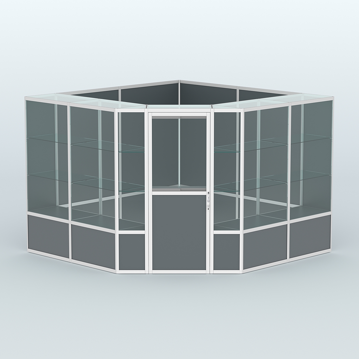 Павильон из профиля угловой №8б (9 кв.м) Темно-Серый