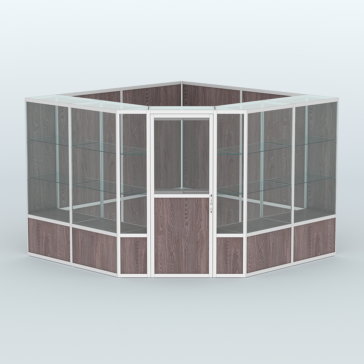 Павильон из профиля угловой №8б (9 кв.м) Ясень Анкор темный