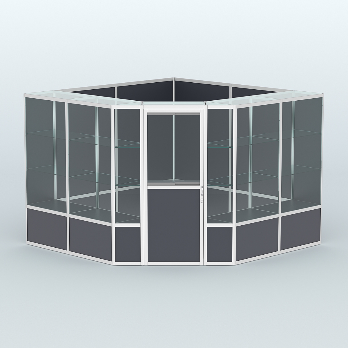 Павильон из профиля угловой №8б (9 кв.м) Антрацит