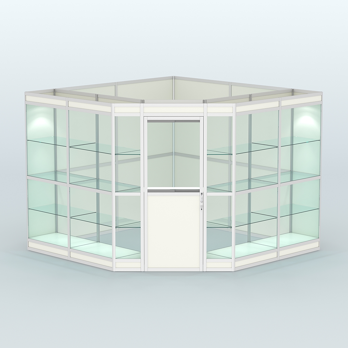 Павильон из профиля угловой №8в (9 кв.м) Белый