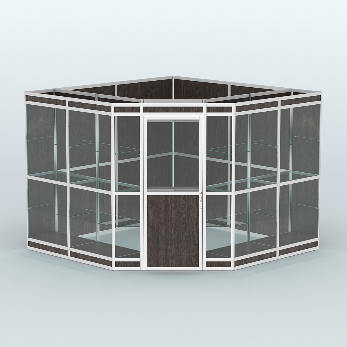 Павильон из профиля угловой №8в (9 кв.м) Дуб Венге