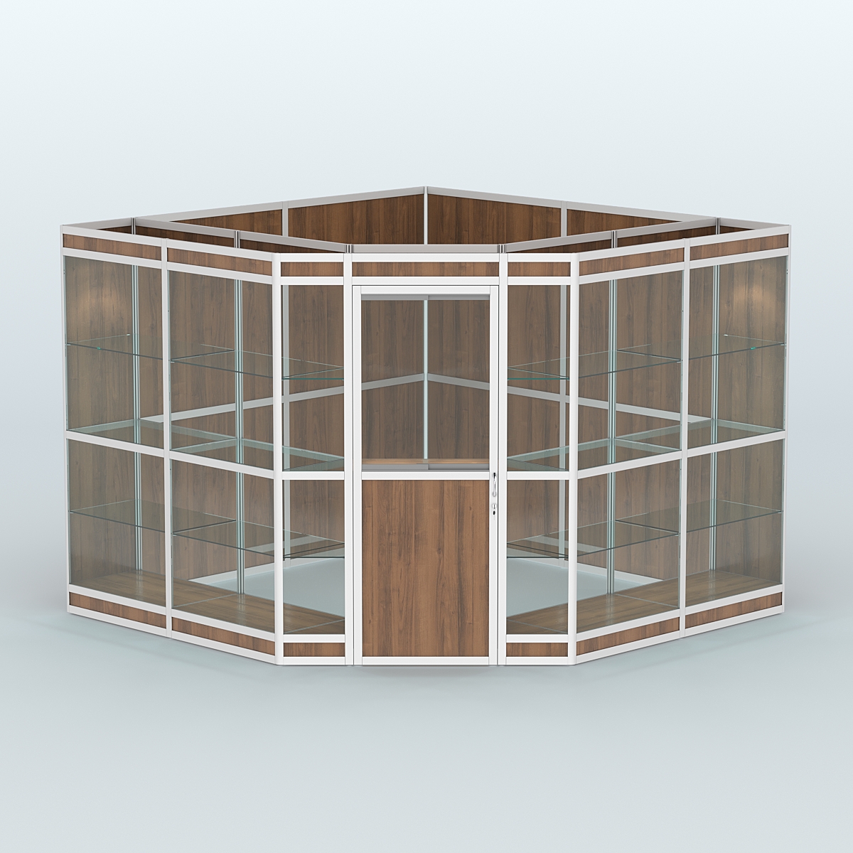 Павильон из профиля угловой №8в (9 кв.м) Орех