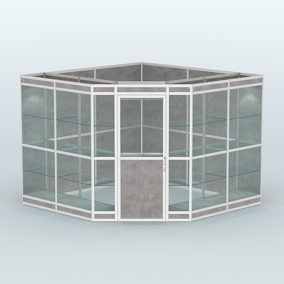 Павильон из профиля угловой №8в (9 кв.м) Бетон Чикаго светло-серый F186 ST9