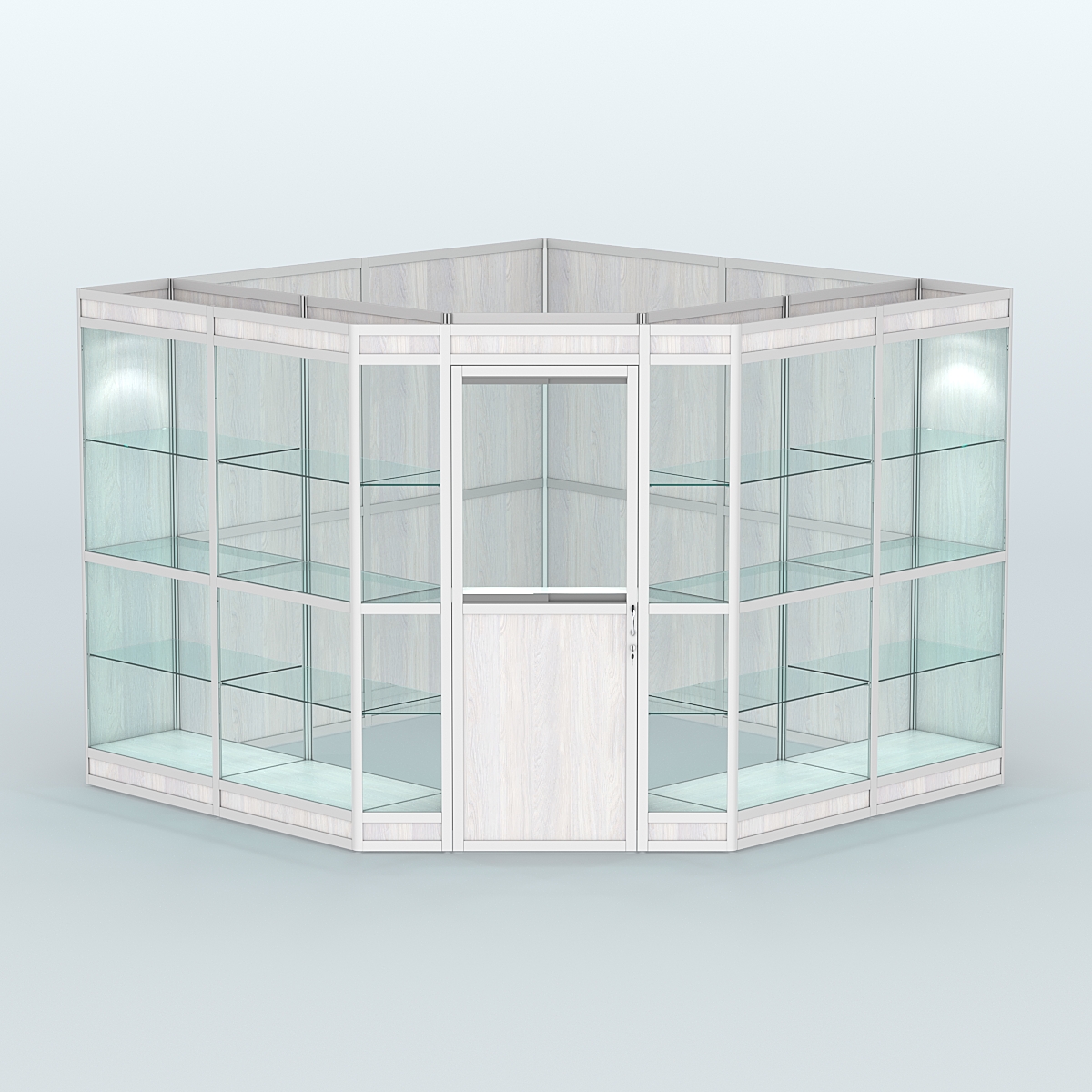 Павильон из профиля угловой №8в (9 кв.м) Ясень Анкор светлый