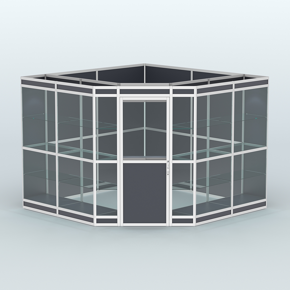 Павильон из профиля угловой №8в (9 кв.м) Антрацит