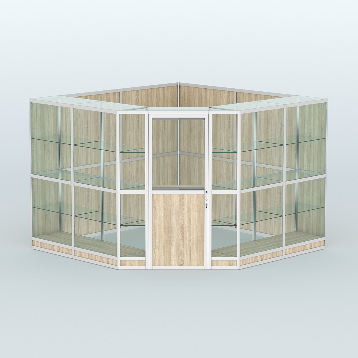 Павильон из профиля угловой №8г (9 кв.м) Дуб Сонома