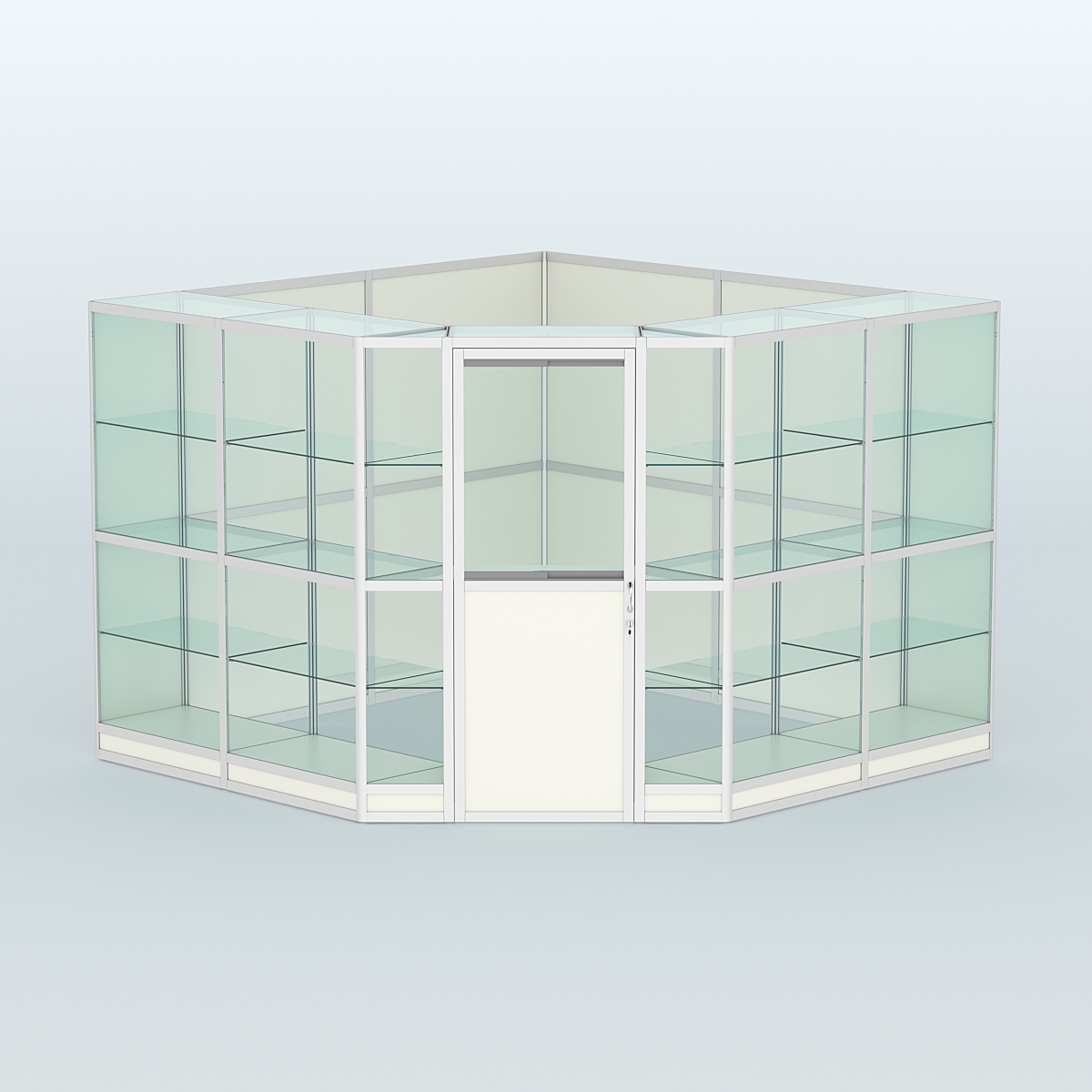 Павильон из профиля угловой №8г (9 кв.м) Белый