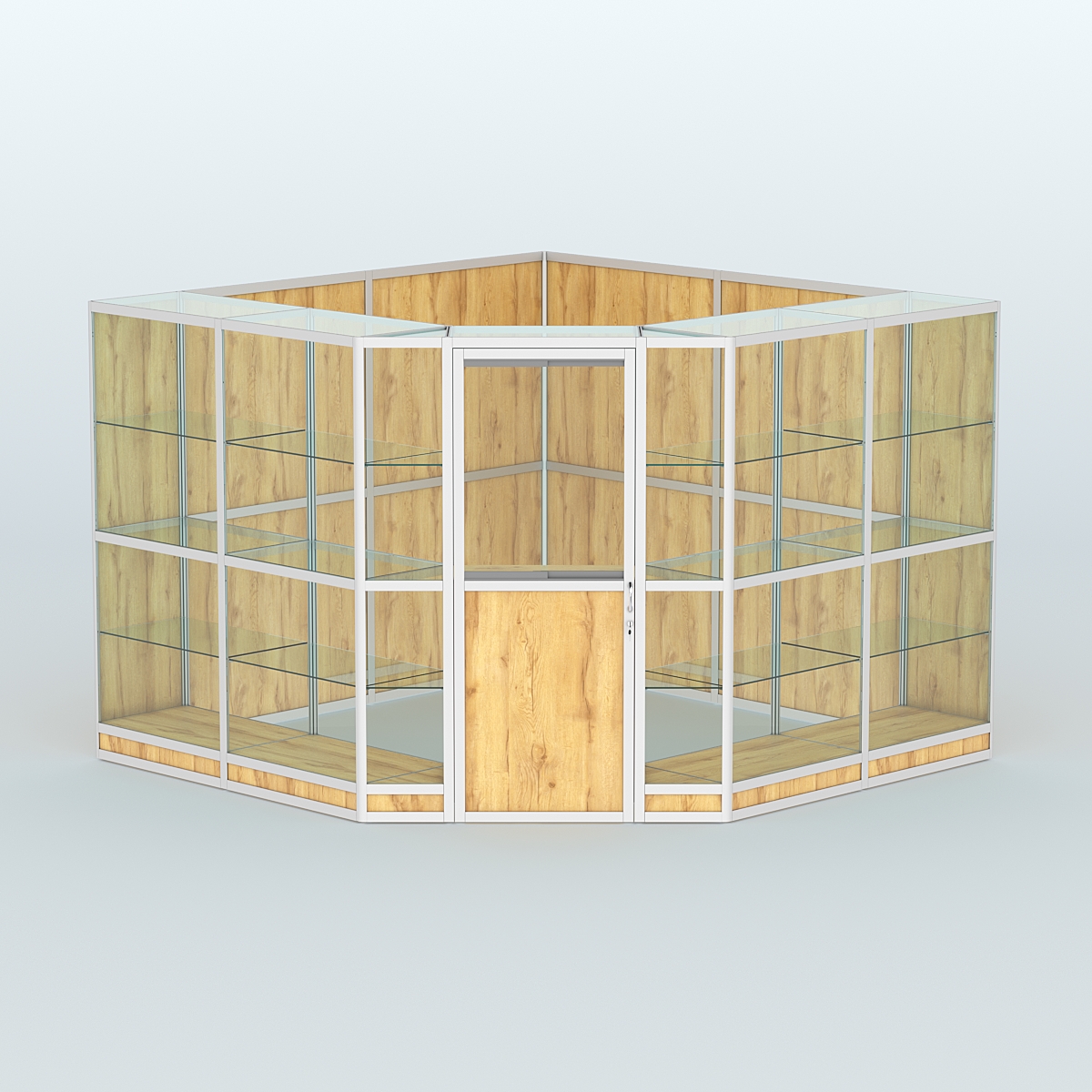Павильон из профиля угловой №8г (9 кв.м) Дуб Золотистый