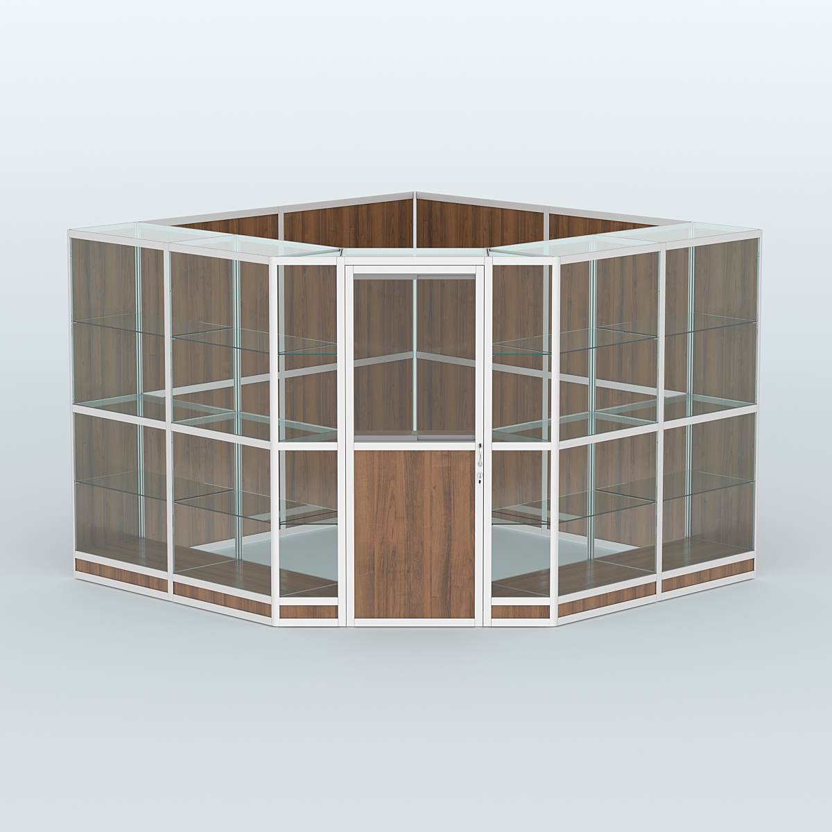 Павильон из профиля угловой №8г (9 кв.м) Орех