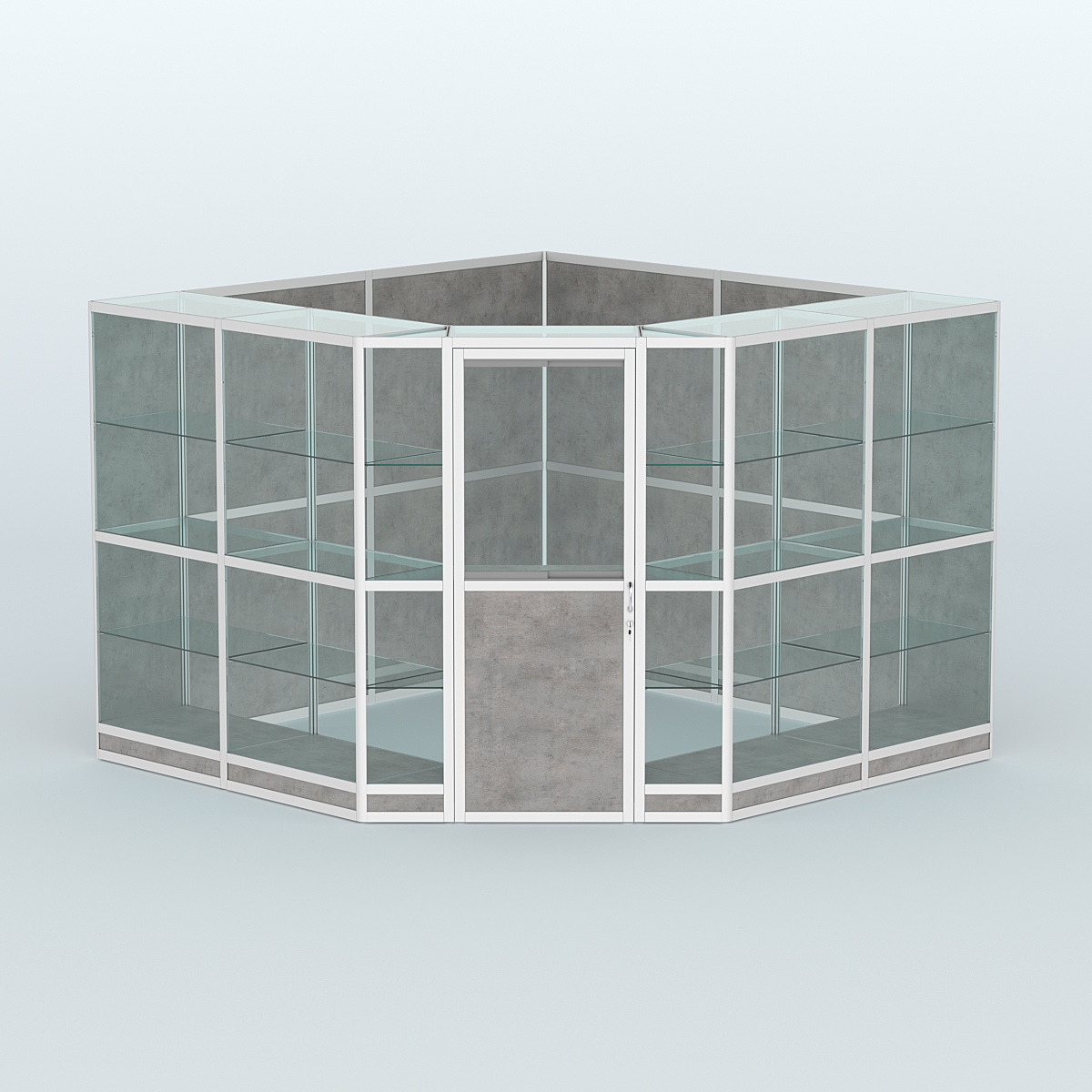 Павильон из профиля угловой №8г (9 кв.м) Бетон Чикаго светло-серый F186 ST9