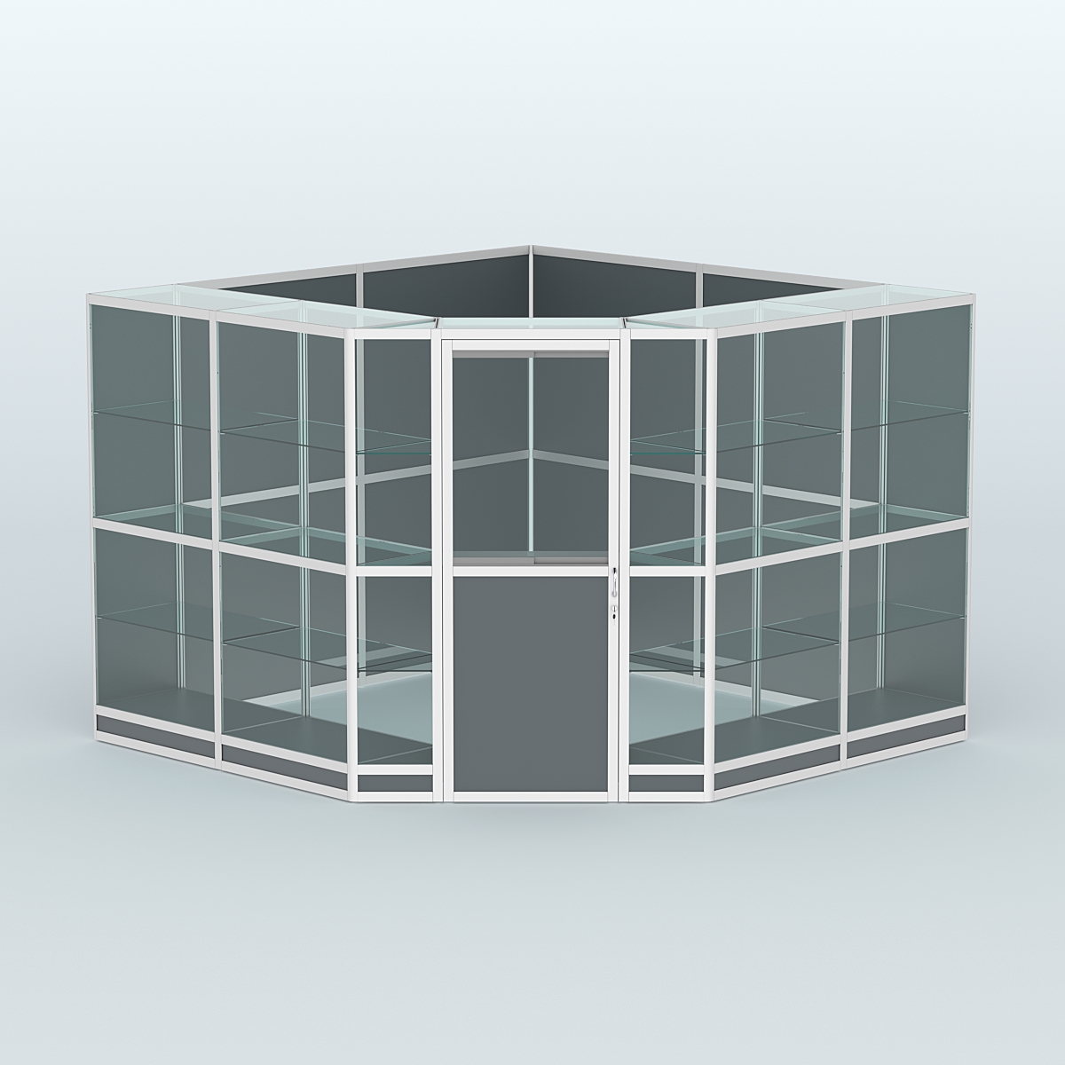 Павильон из профиля угловой №8г (9 кв.м) Темно-Серый