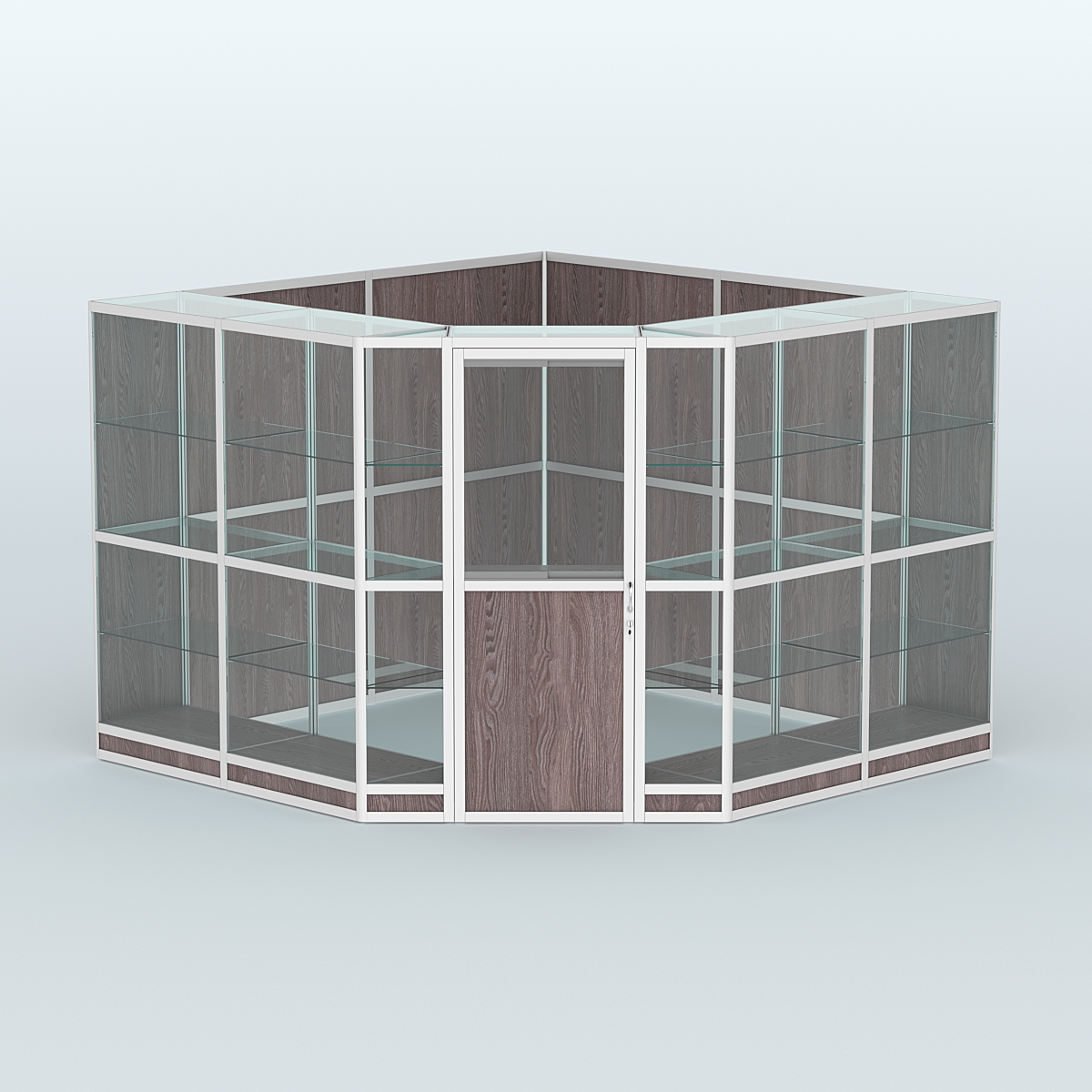 Павильон из профиля угловой №8г (9 кв.м) Ясень Анкор темный