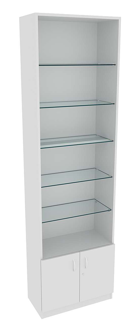 Витрина СЭСП-О №2-300 (З/C - ДВП) со стеклянными полками Серый