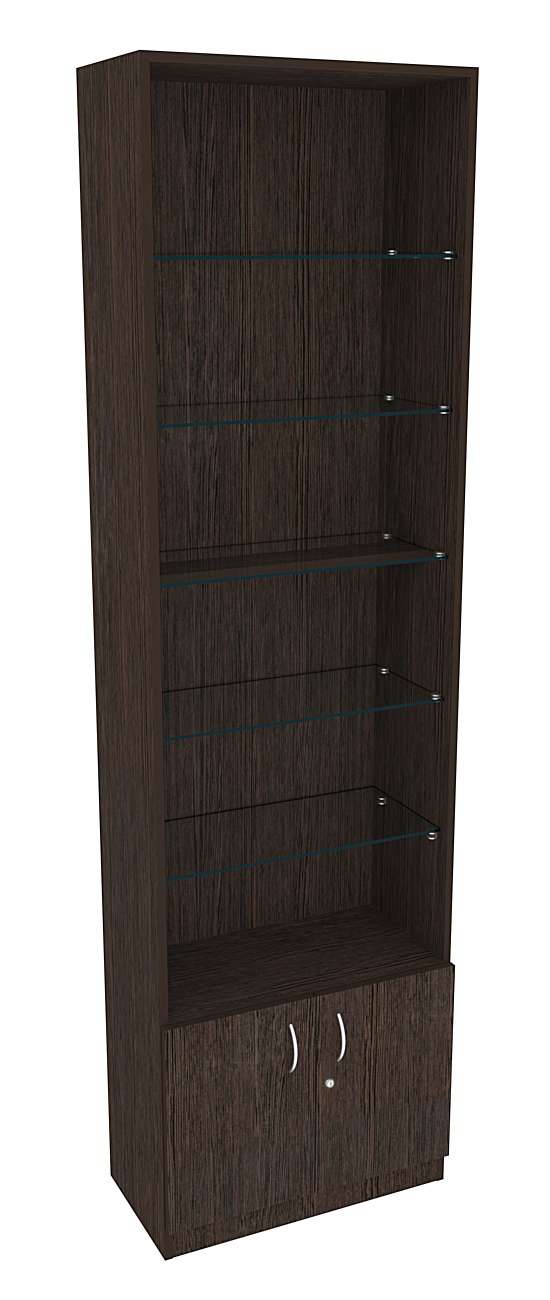 Витрина СЭСП-О №2-300 (З/C - ДВП) со стеклянными полками Дуб Венге