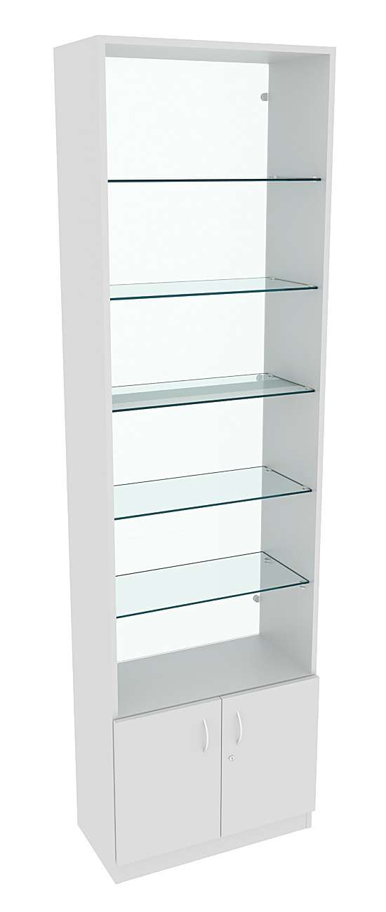 Витрина СЭСП-О №2-300 (З/C - стекло) со стеклянными полками Серый