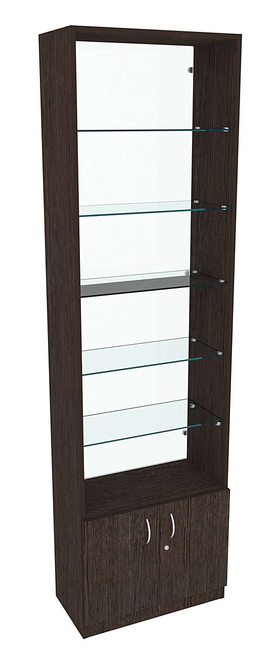 Витрина СЭСП-О №2-300 (З/C - стекло) со стеклянными полками Дуб Венге