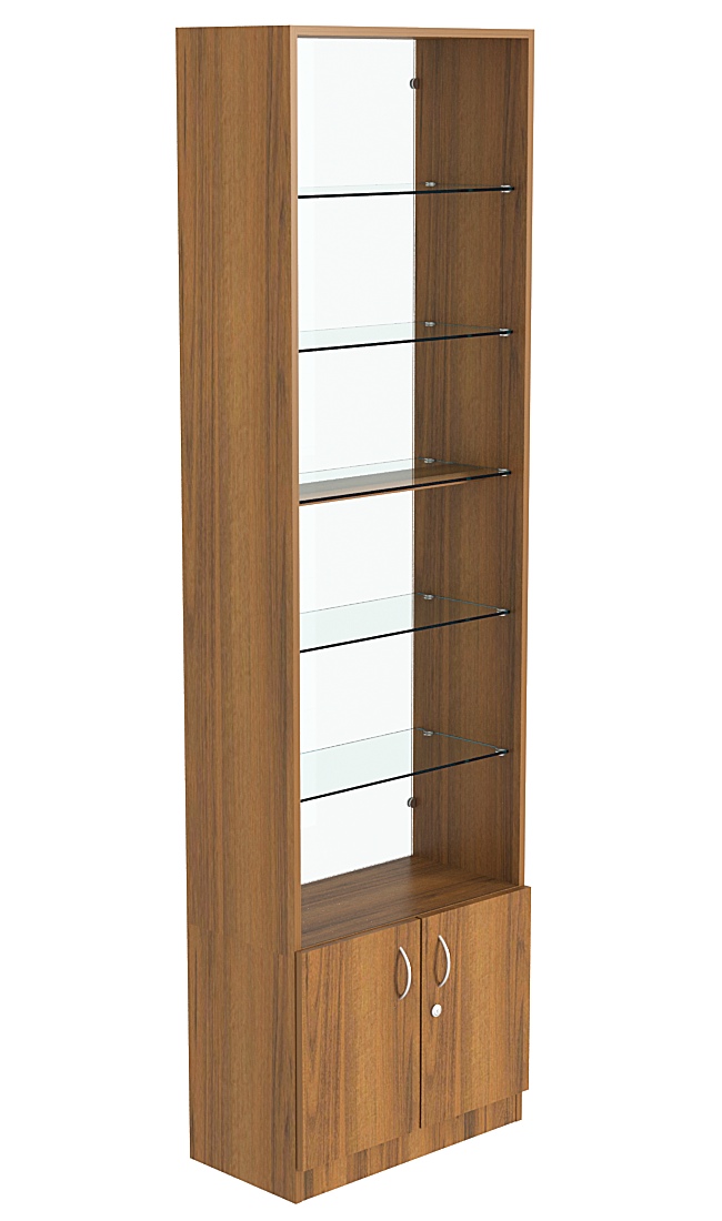 Витрина СЭСП-О №2-300 (З/C - стекло) со стеклянными полками Орех