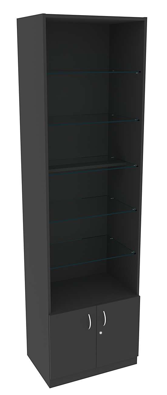 Витрина СЭСП-О №2-400 (З/C - ДВП) со стеклянными полками Черный