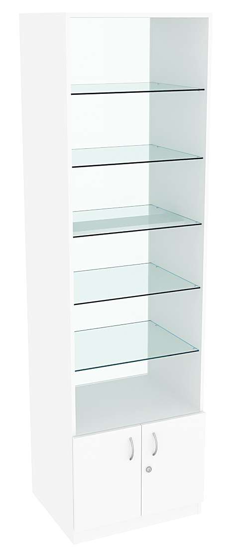 Витрина СЭСП-О №2-500 (З/C - Стекло) со стеклянными полками Белый
