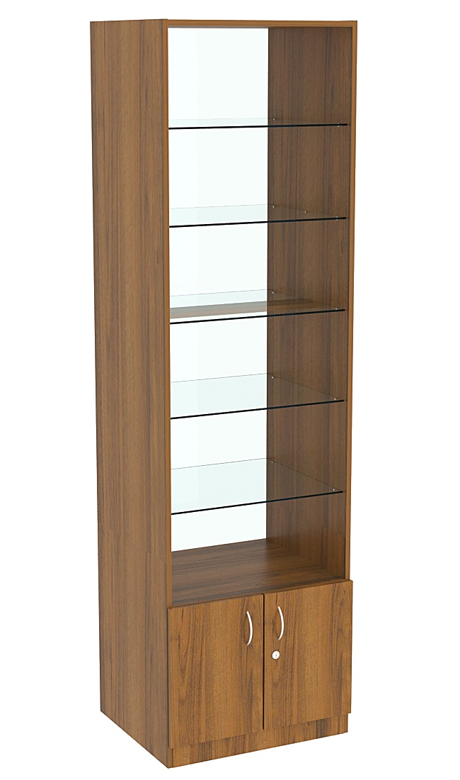 Витрина СЭСП-О №2-500 (З/C - Стекло) со стеклянными полками Орех