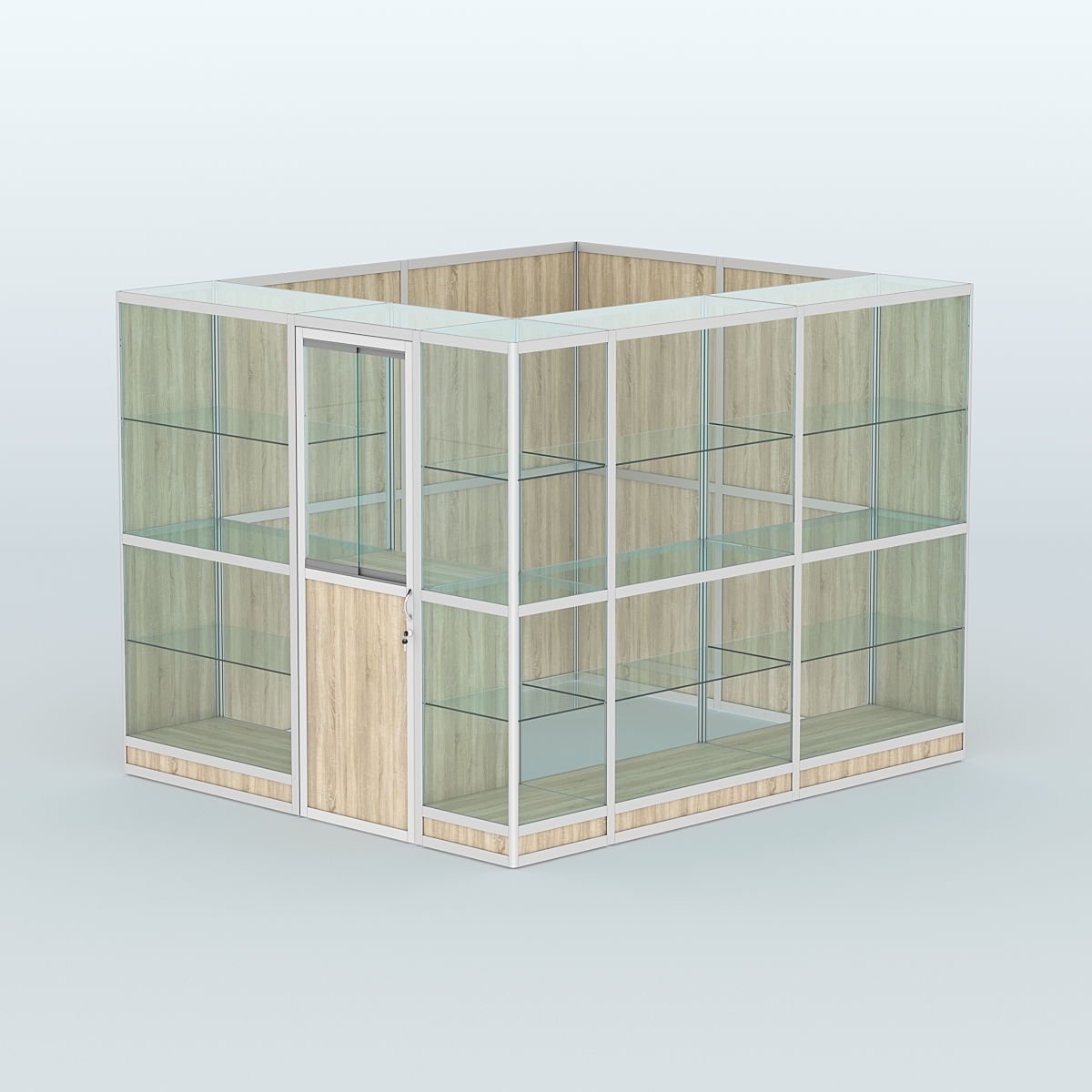 Павильон из профиля угловой №4г (5,5 кв.м) Дуб Сонома