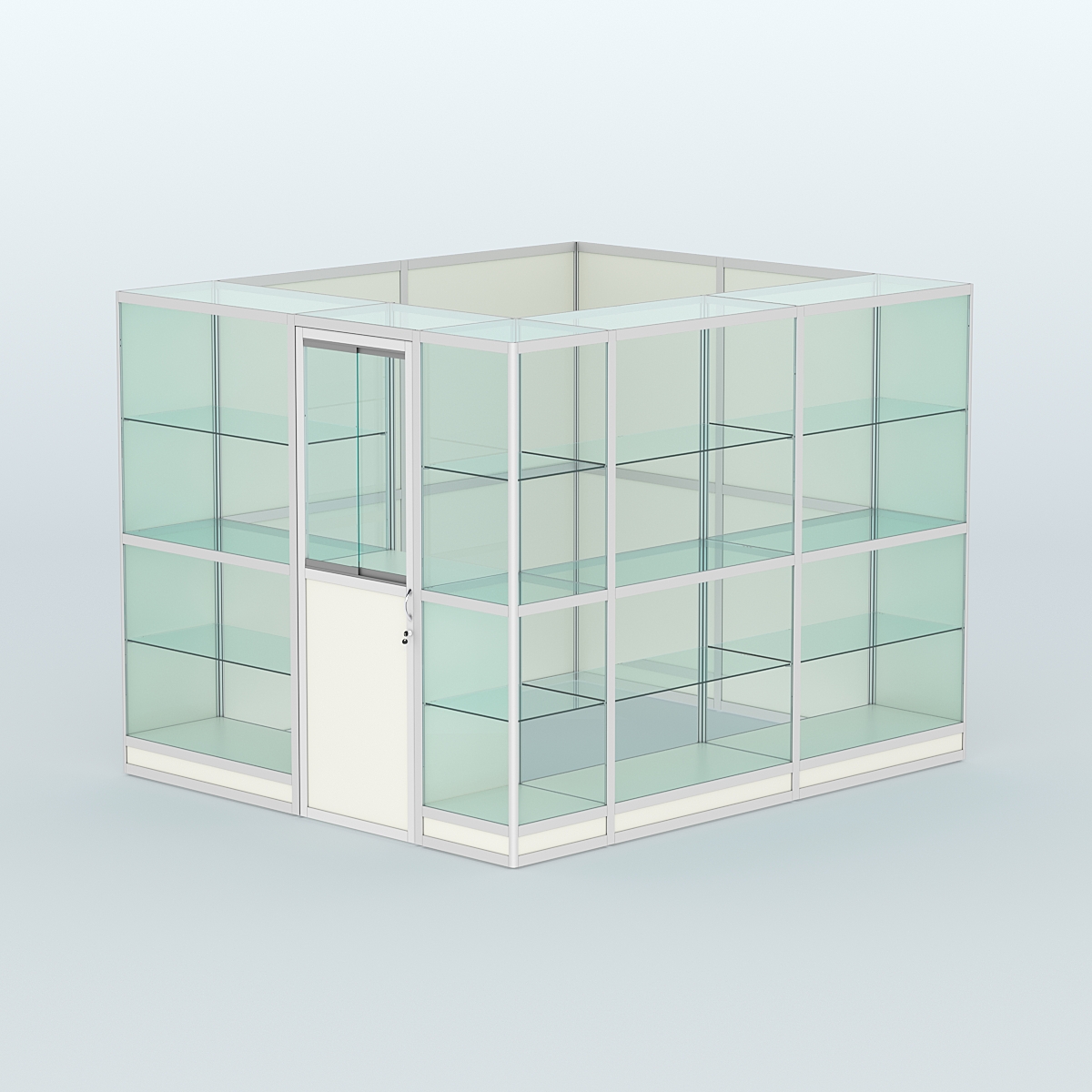 Павильон из профиля угловой №4г (5,5 кв.м) Белый