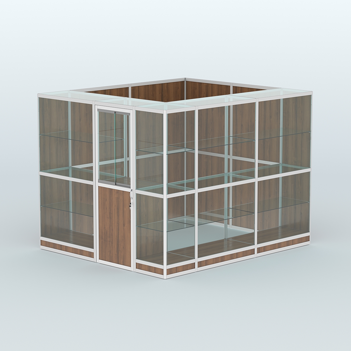 Павильон из профиля угловой №4г (5,5 кв.м) Орех