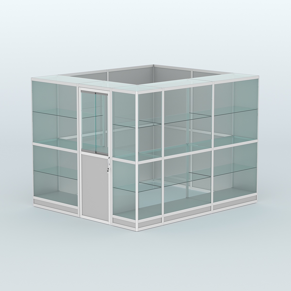 Павильон из профиля угловой №4г (5,5 кв.м) Серый