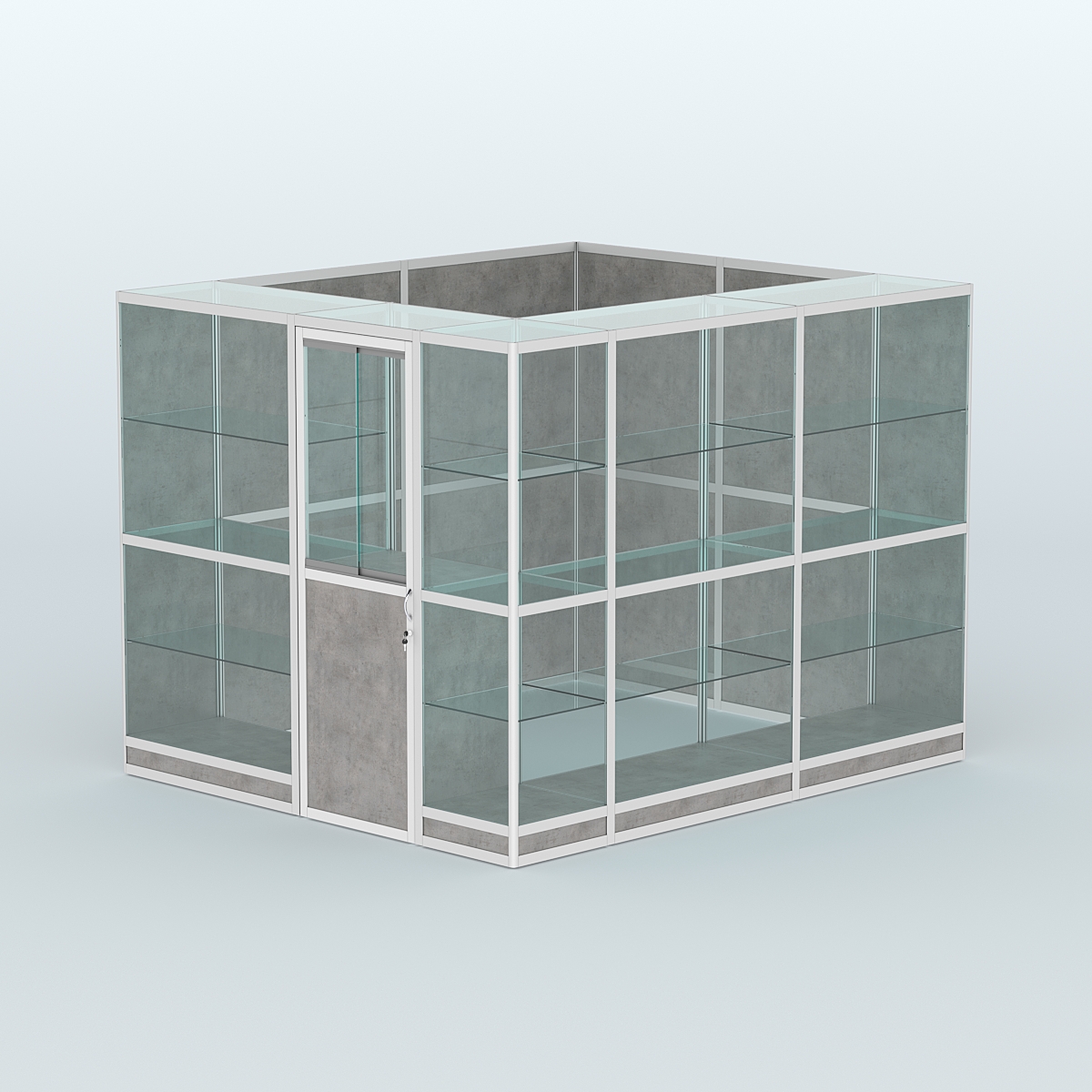 Павильон из профиля угловой №4г (5,5 кв.м) Бетон Чикаго светло-серый F186 ST9