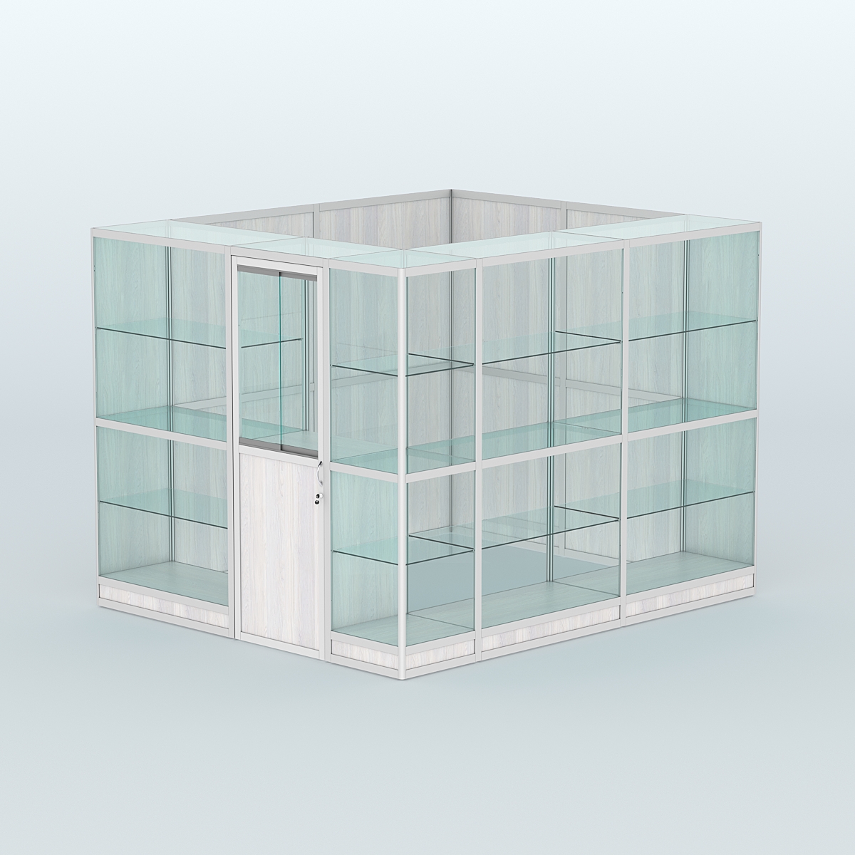 Павильон из профиля угловой №4г (5,5 кв.м) Ясень Анкор светлый