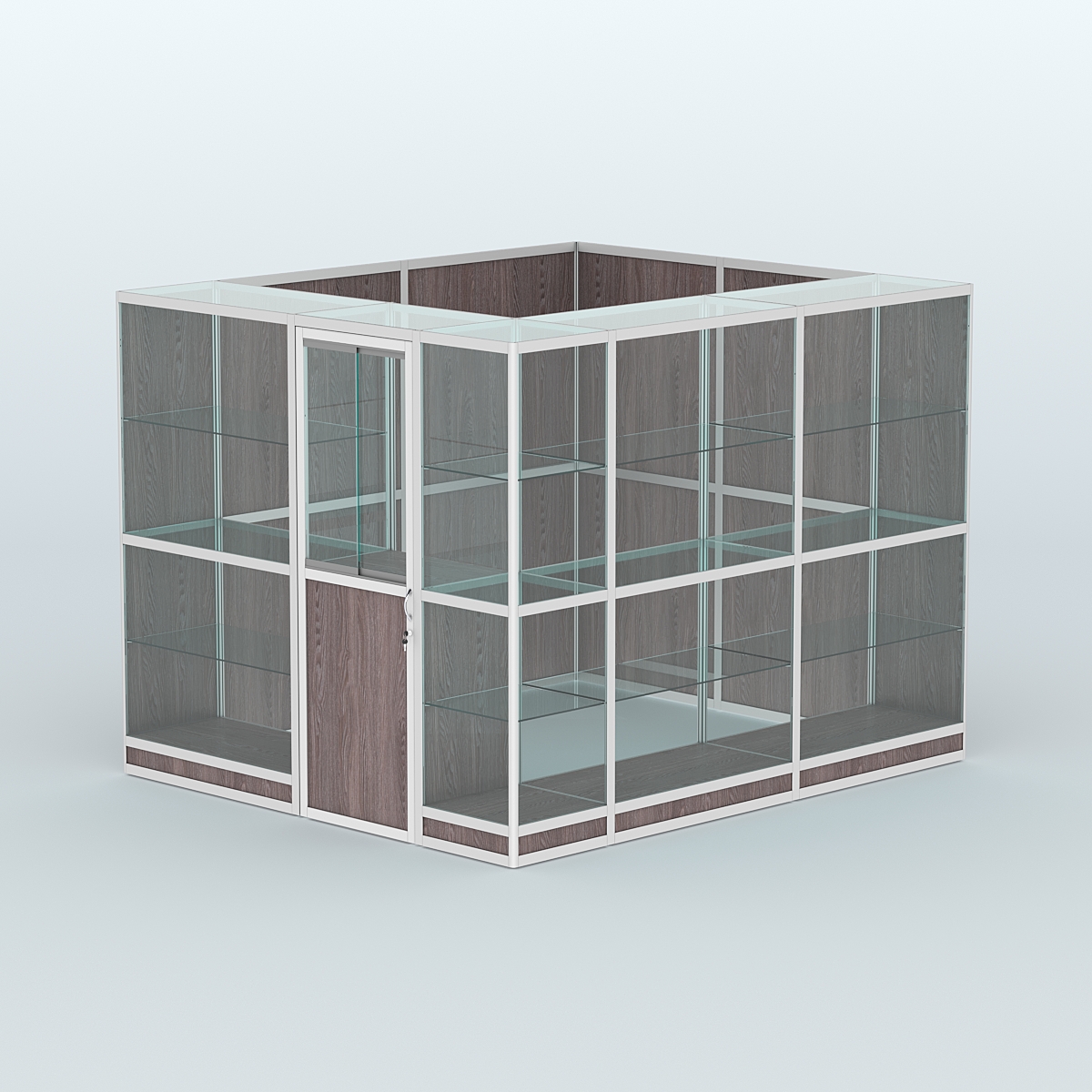 Павильон из профиля угловой №4г (5,5 кв.м) Ясень Анкор темный