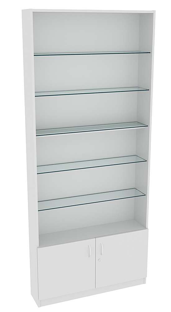 Витрина СЭСП-О №1-200 (З/C - ДВП) со стеклянными полками Серый