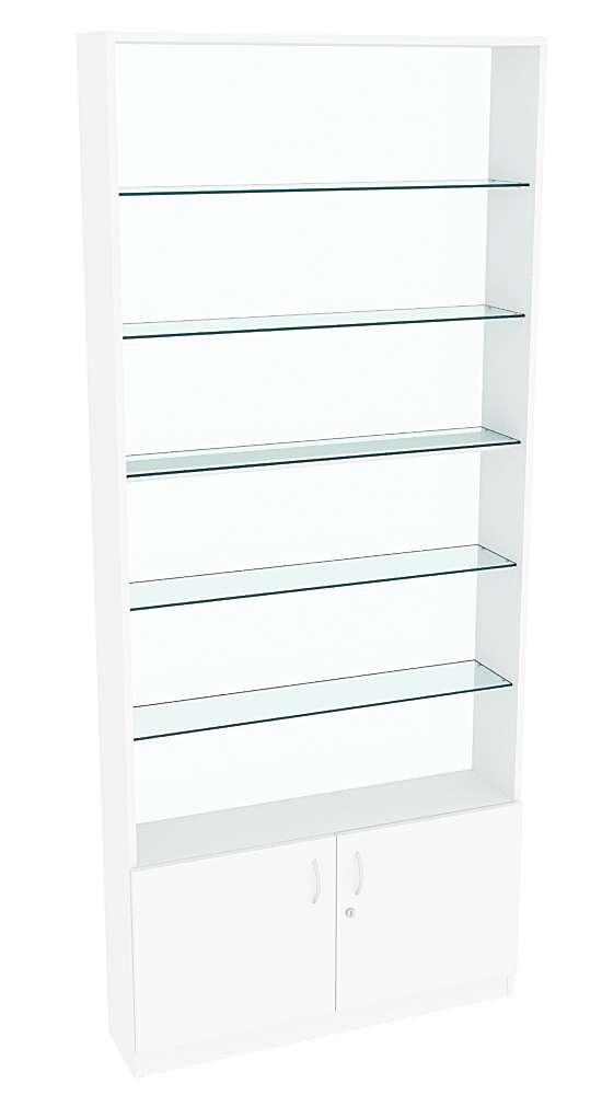 Витрина СЭСП-О №1-200 (З/C - Стекло) со стеклянными полками Белый