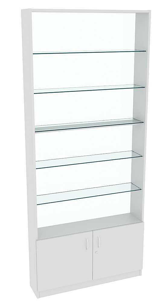 Витрина СЭСП-О №1-200 (З/C - Стекло) со стеклянными полками Серый