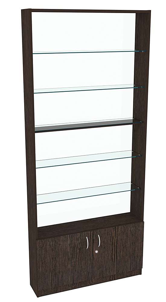 Витрина СЭСП-О №1-200 (З/C - Стекло) со стеклянными полками Дуб Венге