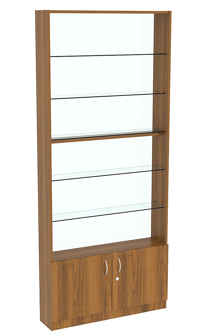 Витрина СЭСП-О №1-200 (З/C - Стекло) со стеклянными полками Орех
